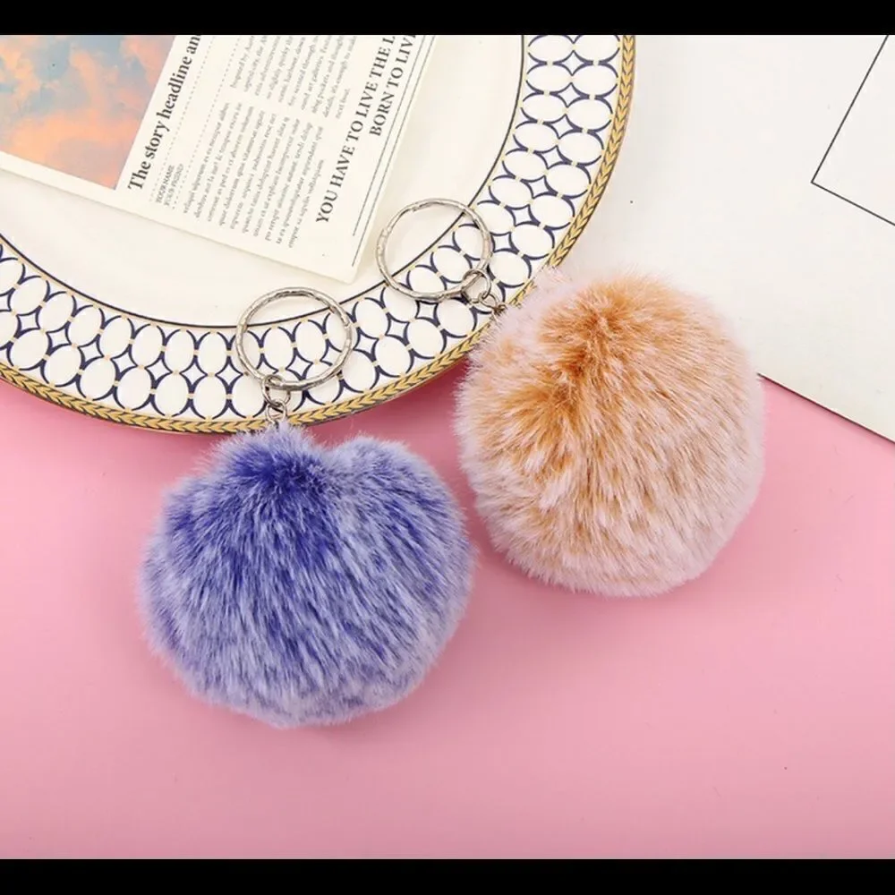 Fuzzy TAN Pom-Pom Keychain-Large
